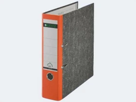 Leitz Qualitäts Ordner 2-Ring 180° Klimaneutral, 80mm, A4, schwarz/orange