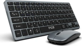 Inca IBK-572BT Smart Recharable Keyboard & Maus Set silber/schwarz, USB/Bluetooth, DE
