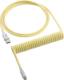 CableMod Classic Coiled Keyboard Cable USB Micro-B auf USB-A, Tastaturkabel (Spiral-Textilkabel), 1.5m, Lemon Ice