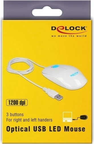 DeLOCK LED Maus weiß, USB