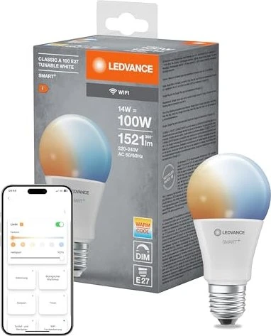 Osram Ledvance SMART+ WiFi Classic Tunable White A100 230V TW FR 14W E27