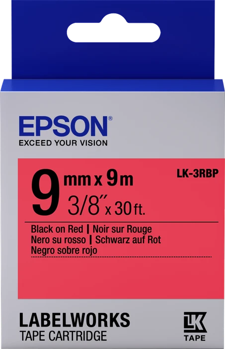 Epson LK-3RBP Beschriftungsband, 9mm, schwarz/rot