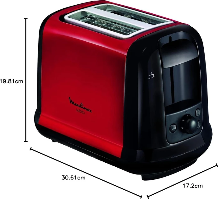 Moulinex LT260D11X Subito Toaster edelstahl/rot