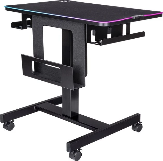 Thermaltake Cycledesk 100 elektrisch höhenverstellbarer Sitz-Steh-Schreibtisch 80x50cm schwarz/schwarz