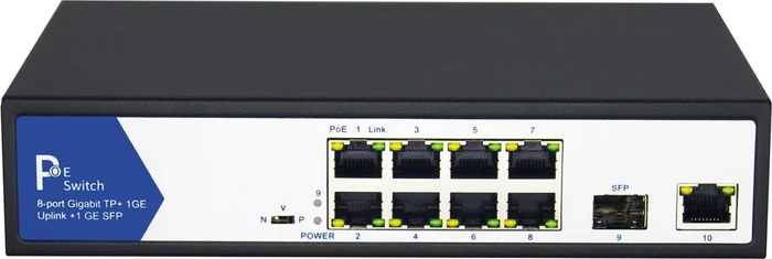 Value Desktop Gigabit Switch, 9x RJ-45, 1x SFP, 150W PoE+