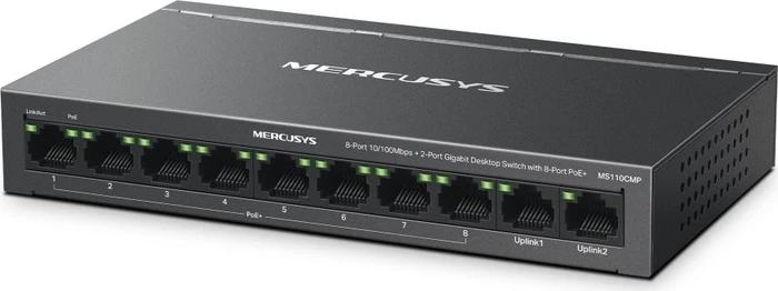 Mercusys Desktop Switch, 10x RJ-45, 111W PoE+