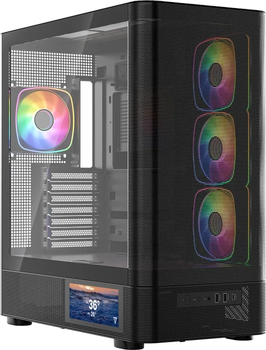 Modecom Volcano AQ400 ARGB Black, Glasfenster