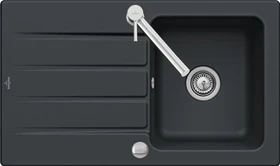 Villeroy & Boch Architectura 860x510mm Becken reversibel mit Ablauffernbedienung pure black