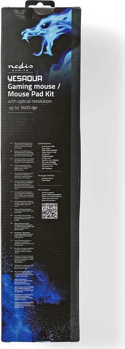 Nedis Yesaqua Gaming Mouse und Mousepad Kit, schwarz, USB