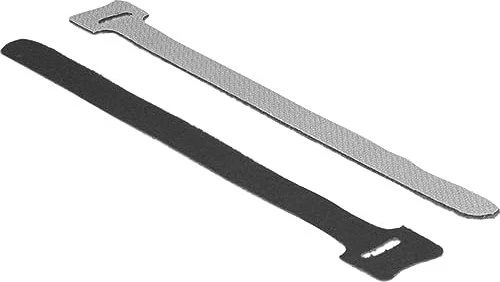 DeLOCK Klett-Kabelbinder, 12mm, 200mm, schwarz, 10 Stück