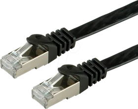 Value Flach-Patchkabel, Cat6, U/FTP, RJ-45/RJ-45, 5m, schwarz
