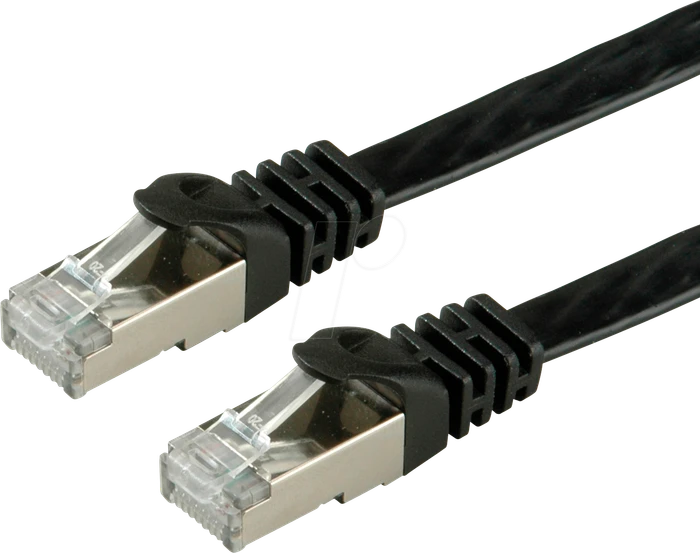 Value Flach-Patchkabel, Cat6, U/FTP, RJ-45/RJ-45, 5m, schwarz