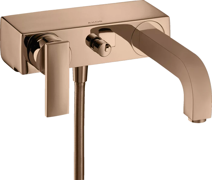 Hansgrohe Citterio Einhebel-Wannenmischer Aufputz mit Hebelgriff polished red gold