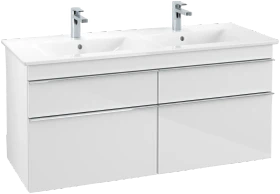 Villeroy & Boch Venticello Waschbeckenunterschrank für Becken mittig 4 Auszüge 1253x590x477mm glossy white/chrome