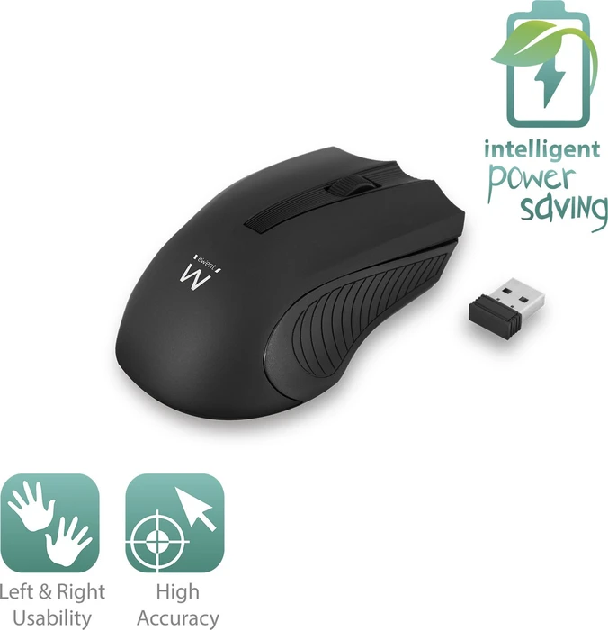 Ewent Wireless Optical Mouse 1000dpi schwarz, USB