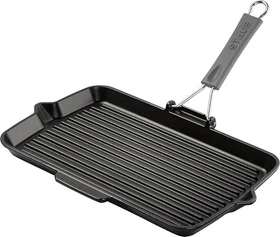 Zwilling Staub Grillpfanne mit Silikongriff rechteckig 34x21cm schwarz