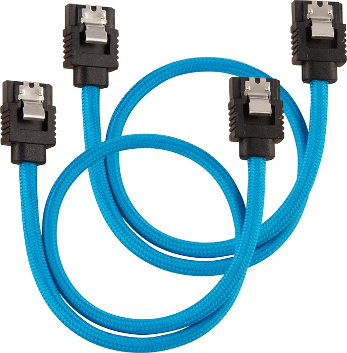 Corsair Premium Sleeved SATA 6Gb/s Kabel blau 0.3m