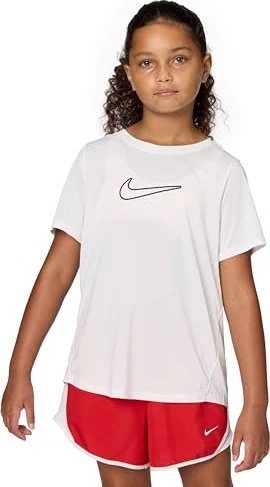 Nike One Fitted Dri-FIT Funktionsshirt kurzarm weiß/schwarz (Junior)
