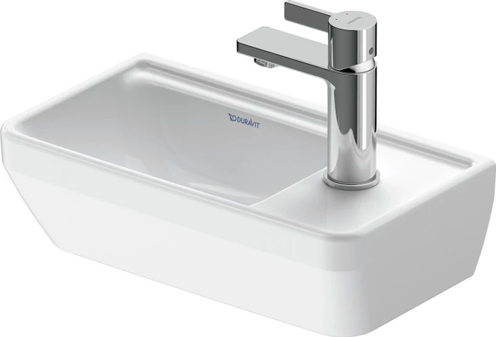Duravit D-Neo Handwaschbecken rechteckig 40x22cm, mit Hahnloch rechts, ohne Überlauf, weiß