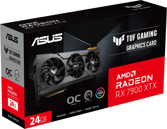ASUS TUF Gaming Radeon RX 7900 XTX OC, TUF-RX7900XTX-O24G-GAMING, 24GB GDDR6, HDMI, 3x DP