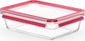 Emsa Clip&Close Glas rechteckig Aufbewahrungsbehälter 2l rot