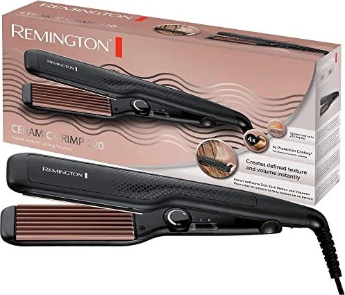 Remington Kreppeisen S3580 Ceramic Crimp 220 | Zick-Zack Wellen & Volumen | 37mm Platten | Keramik-Turmalin | 150-220°C