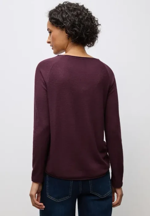Street One Soft Melange Shirt langarm jazz berry (Damen)