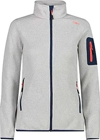 CMP Knit Tech Melange Fleece Jacke bone/red fluo (Damen)