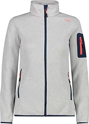 CMP Knit Tech Melange Fleece Jacke bone/red fluo (Damen)