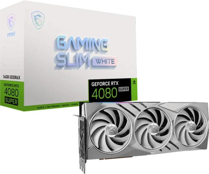 MSI GeForce RTX 4080 SUPER 16G Gaming Slim White, 16GB GDDR6X, 2x HDMI, 2x DP