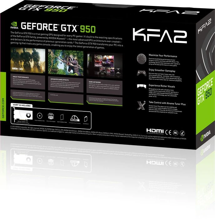 KFA2 GeForce GTX 950 Black OC Sniper, 2GB GDDR5, DVI, HDMI, DP