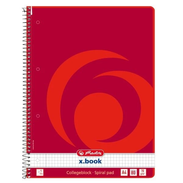 Herlitz Spiralblock, A4, kariert, 80 Blatt (10834117)