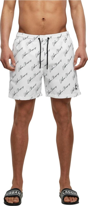 Urban Classics Pattern Badeshorts white script logo (Herren)