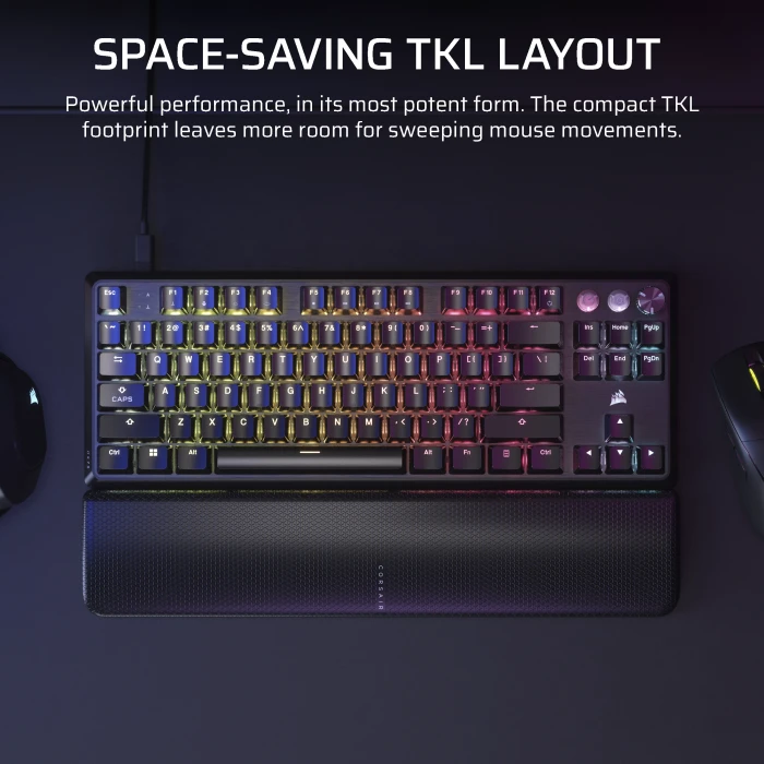 Corsair Gaming K70 PRO TKL Magnetic-Mechanical, schwarz, Corsair MGX Hyperdrive, USB, FR