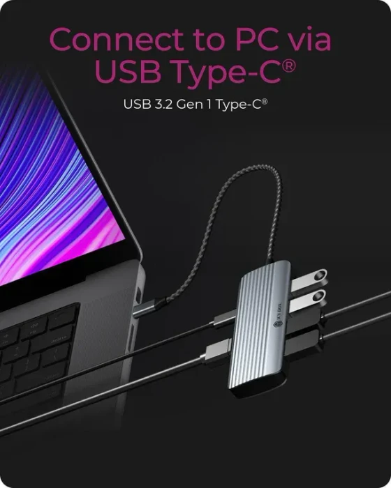 RaidSonic Icy Box IB-DK4022A-CPD Travel Dock 6-in-1, USB-C 3.0 [Stecker]