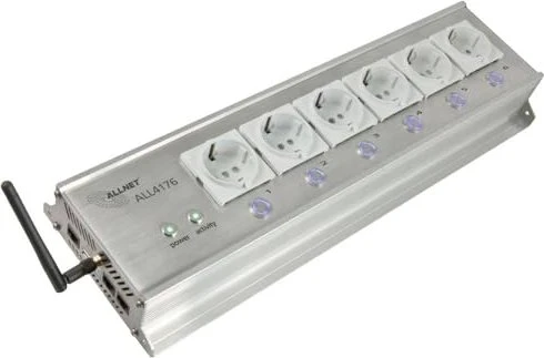 Allnet ALL4176 IP-Steckdosenleiste, 6-fach, Smart-Steckdosenleiste mit Strommessfunktion
