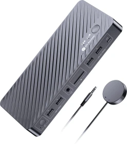 AV Access iDock M10, USB-C KVM Docking Station, 10-in1, for MacBook & 1 Desktop, 4K@60Hz Dual Monitor, 2-fach KVM-Switch