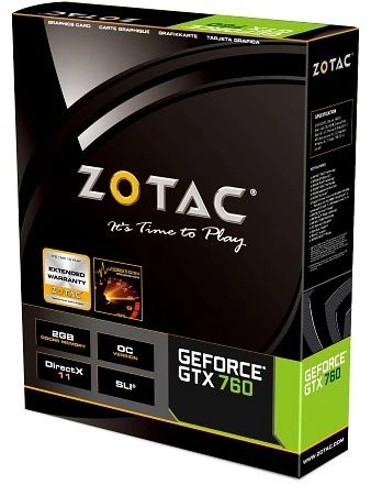 Zotac GeForce GTX 760 OC, 2GB GDDR5, 2x DVI, HDMI, DP