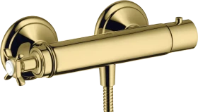 Hansgrohe Axor Montreux Brausethermostat Aufputz mit Kreuzgriff polished brass