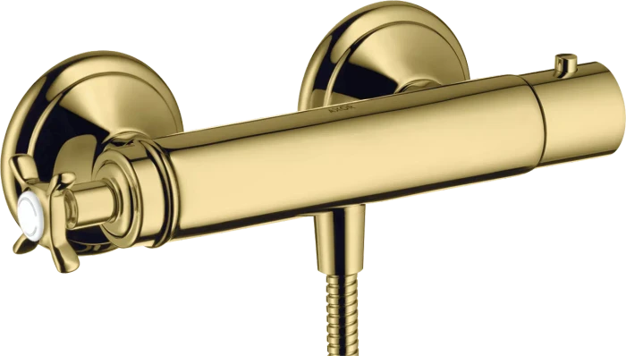 Hansgrohe Axor Montreux Brausethermostat Aufputz mit Kreuzgriff polished brass