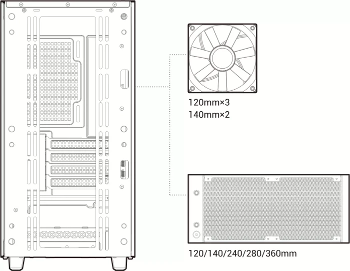 DeepCool CH370, schwarz, Glasfenster