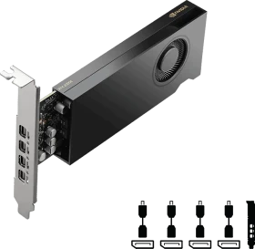PNY RTX 2000E Ada Generation (Power Limited), 16GB GDDR6, 4x mDP