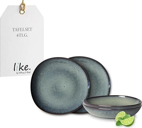 like by Villeroy & Boch Lave Gris Tafelservice, 4-tlg.
