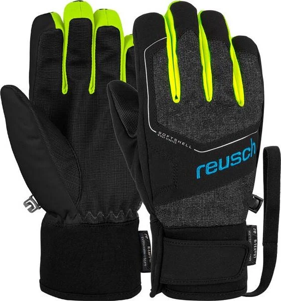 Reusch Torby R-Tex XT Skihandschuhe black melange/black/safety yellow (Junior)