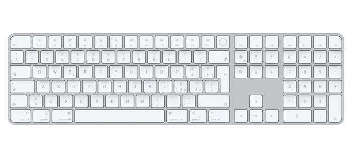 Apple Magic Keyboard mit Touch ID und Ziffernblock für Mac mit Apple Chip, weiß/silber, USB/Bluetooth, IT