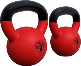 Gorilla Sports Red Rubber Kettlebell Set 28kg