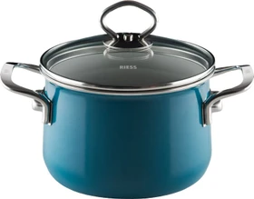 Riess Nouvelle Aquamarin Top 3000 Fleischtopf mit Glasdeckel 16cm 2l