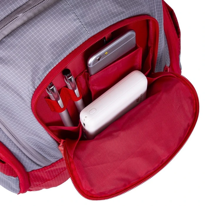 RivaCase 5225 Mercantour ECO 15.6" Laptop-Rucksack, grau/rot