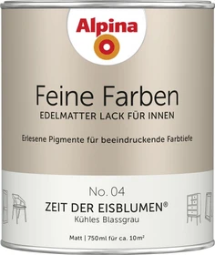 Alpina Farben Feine Farben Lack No. 04 Zeit der Eisblumen innen blassgrau edelmatt, 750ml