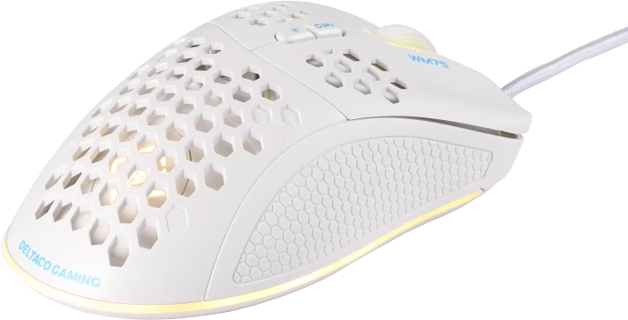 Deltaco WM75 Ultra-Light Gaming Mouse weiß, USB
